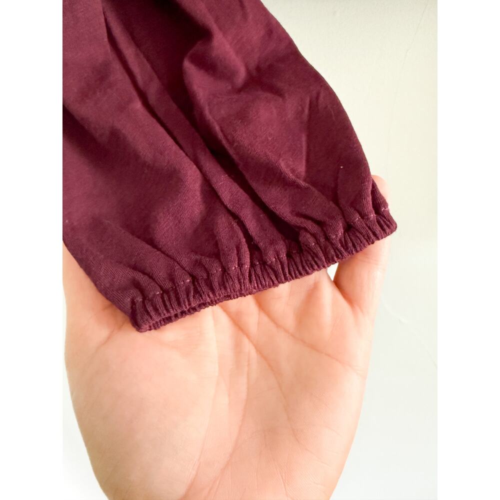 Madewell | NWT Smocked Boatneck Top Dark Pomegranate | Sz S - Picture 8 of 9